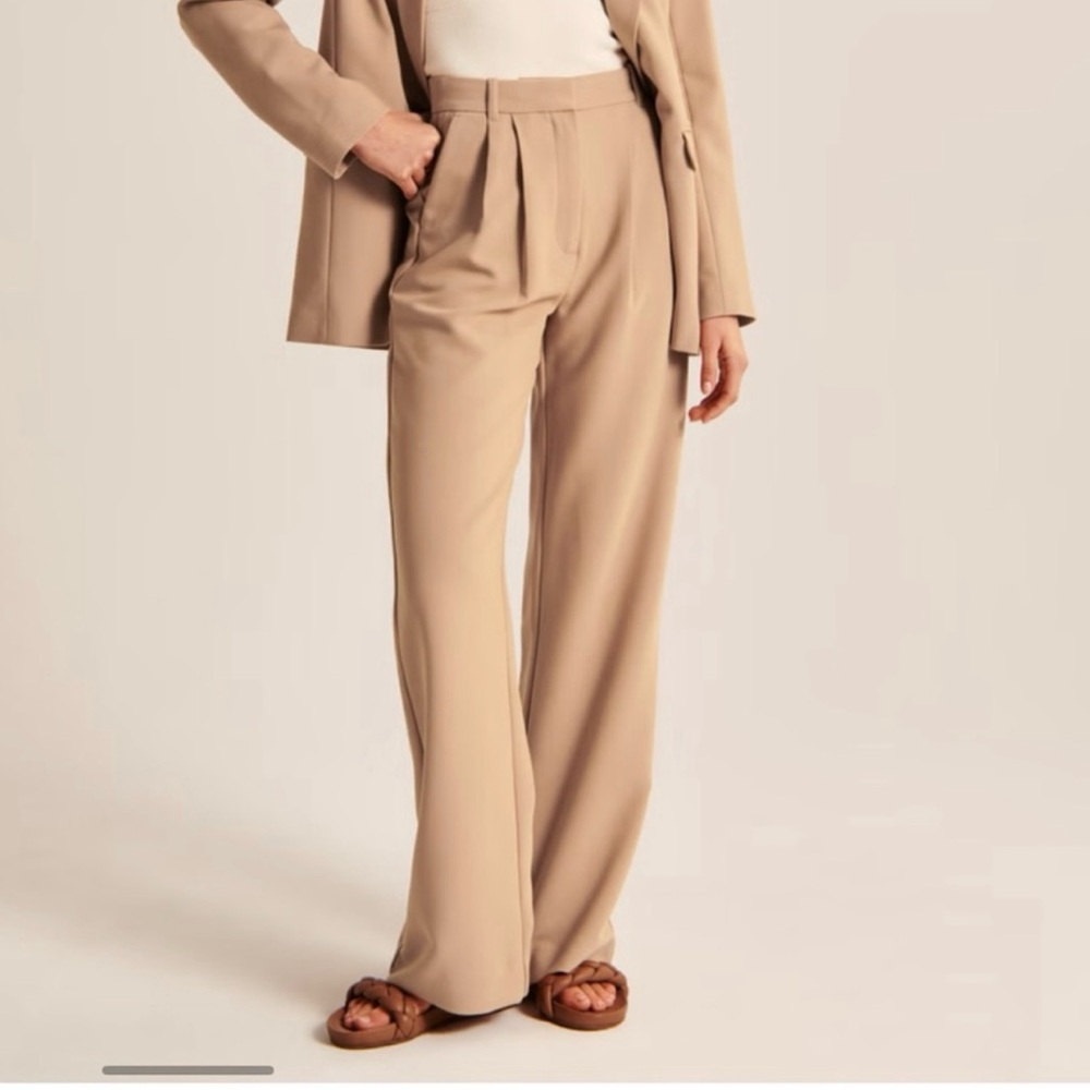 Abercrombie & Fitch Tan Sloane Wide-Leg Trousers size 31R